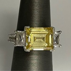 Yellow CZ Statement Ring